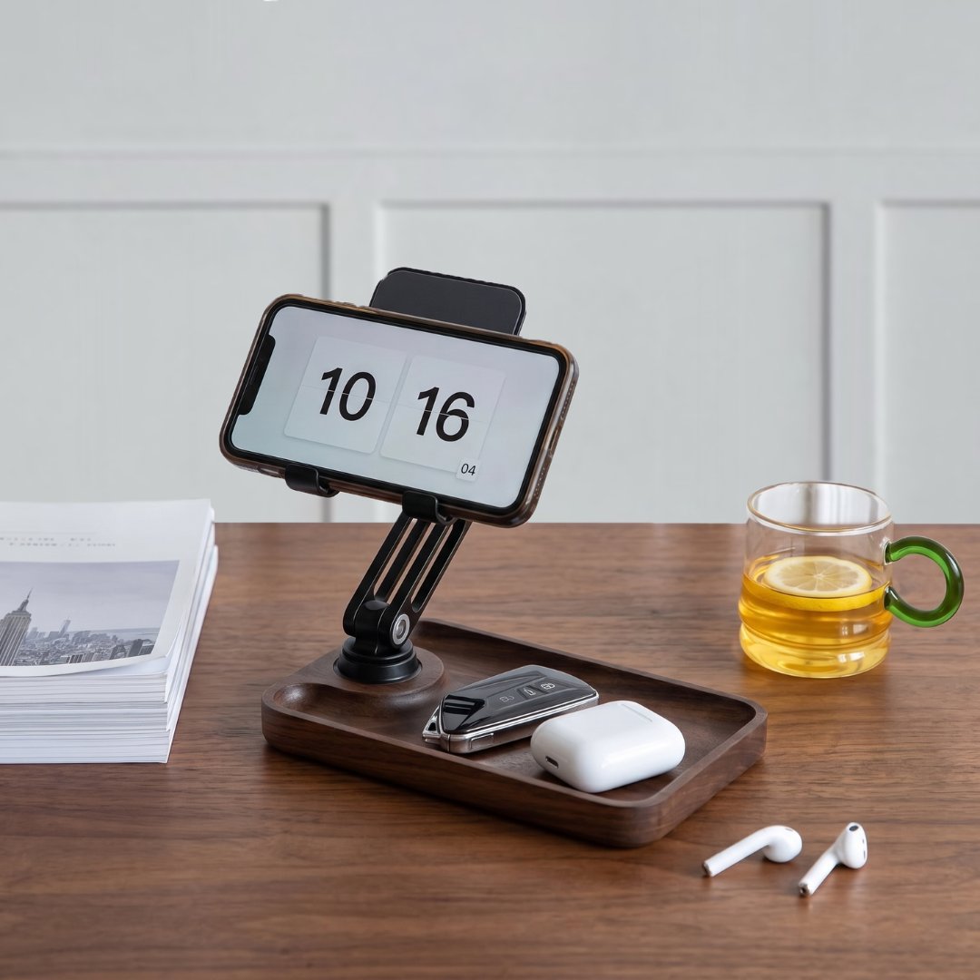 SuperWood™ Phone Stand: Storage