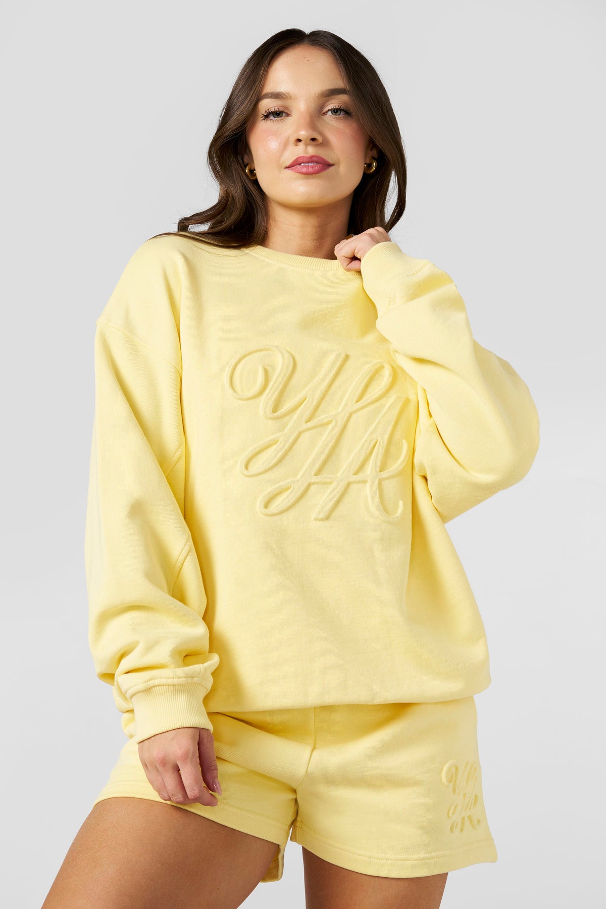 W5129 - Emblem Embossed Crewneck