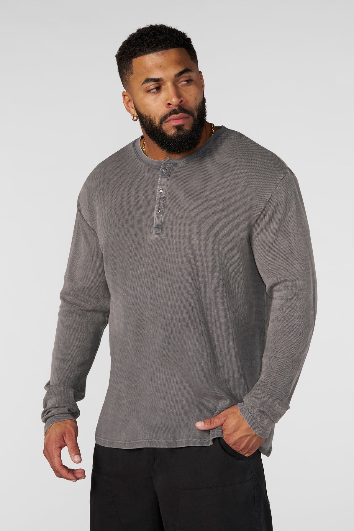 8034 - Henley Thermal Longsleeves